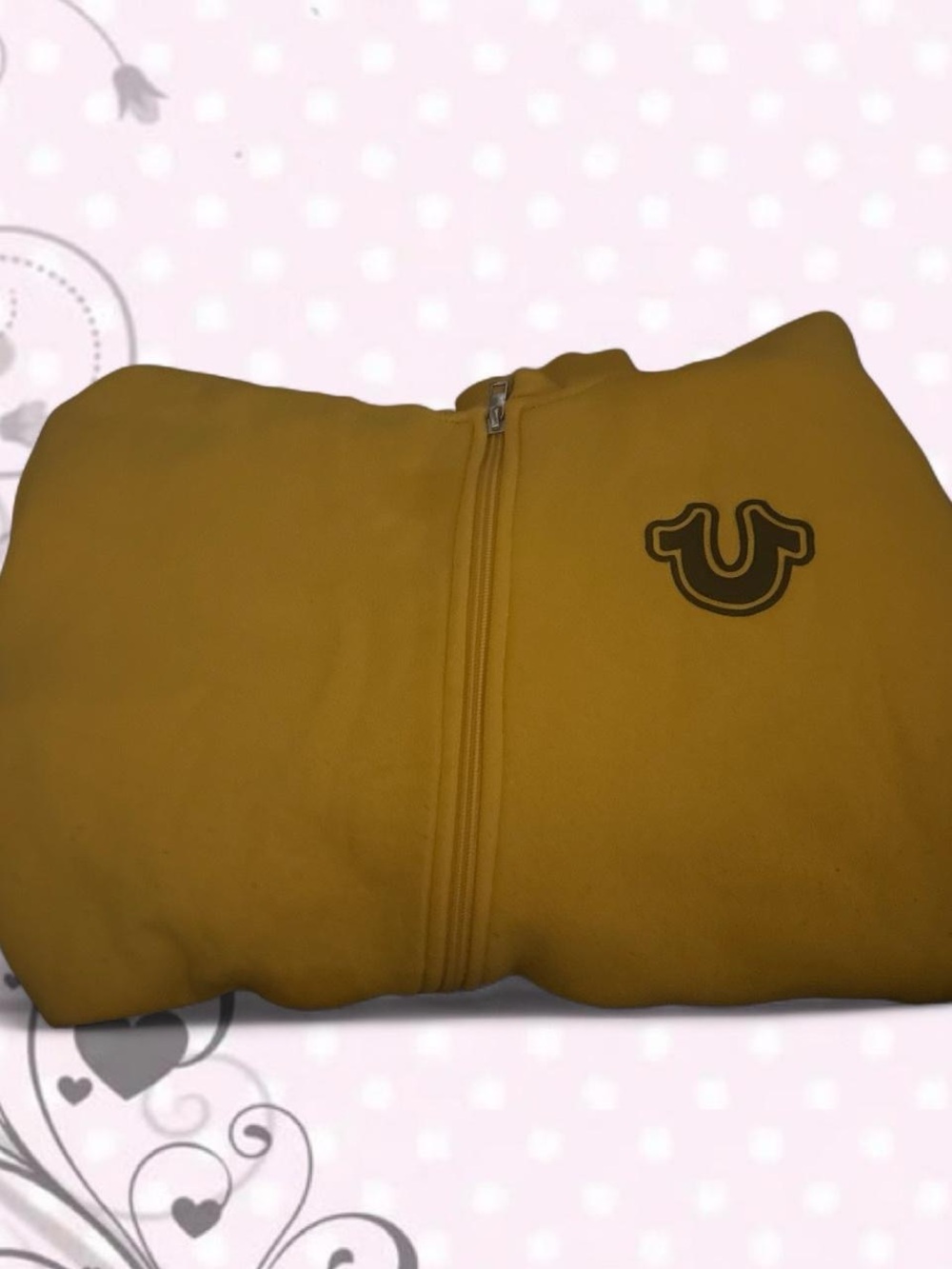 True Religion Golden Yellow Graphic Pullover Hoodie💛